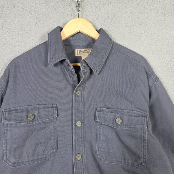 Duluth Trading Co Shirt Jacket Sz Large Fleece Lined Heavyweight Canvas Shacket - Picture 3 of 12
